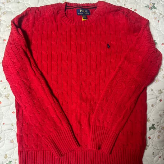 폴로 빨강 니트 키즈 L