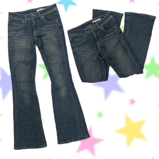 y2k 로우라이즈 슬림 워싱 부츠컷 데님 팬츠 