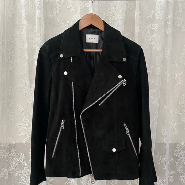 48) 산드로 옴므 고트스킨 스웨이드 라이더 자켓