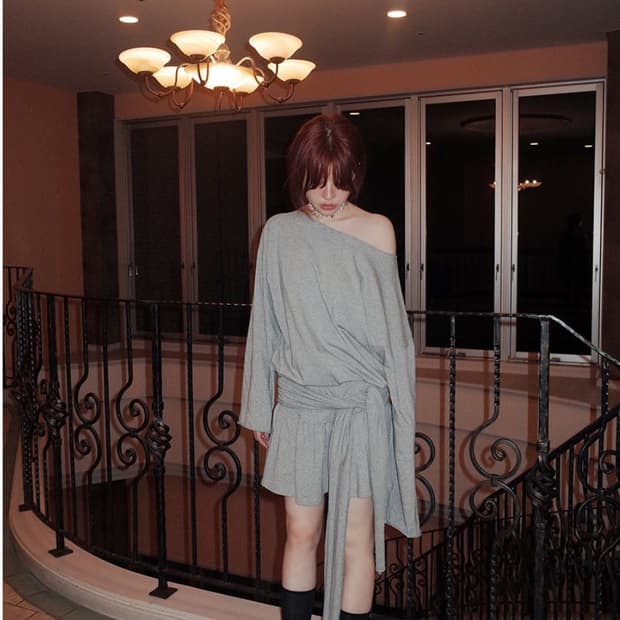 프레클 bow frill skirt 레이어드 스커트