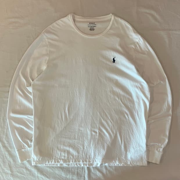 폴로 랄프로렌 화이트 롱슬리브 긴팔티