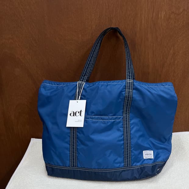 포터 스티치 호보백 블루