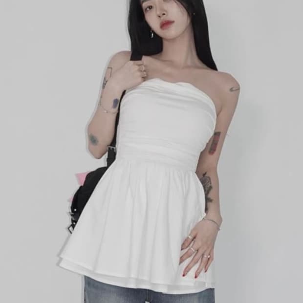 페일제이드 튜브탑 원피스 ops 화이트