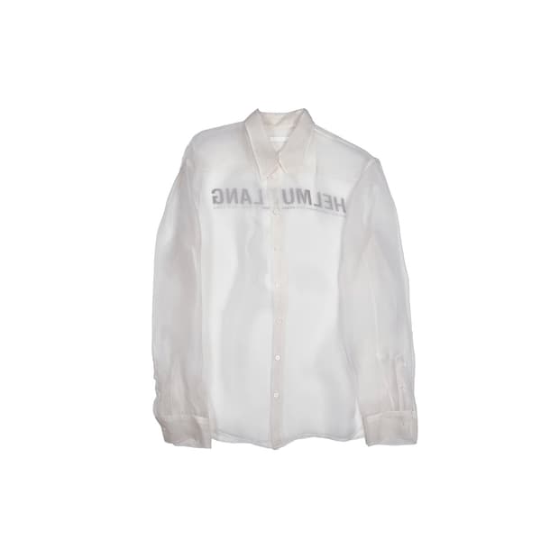 헬무트 랭 - 18FW 실크 로고 셔츠 - 화이트 - M