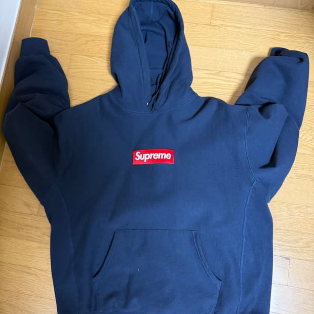 24FW 슈프림 박스 로고 후드티 네이비 XL