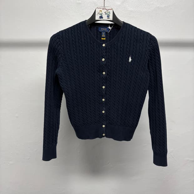 폴로 케이블 니트 가디건