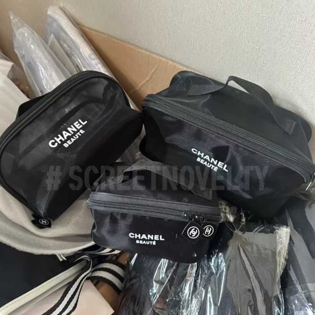샤넬뷰티 메쉬파우치 3종세트 여행용파우치 기프트