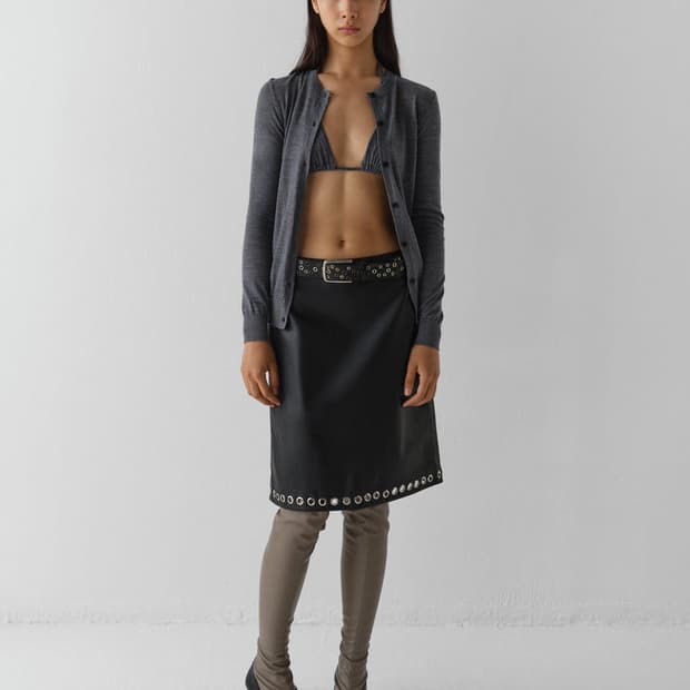 [S,M]기마구아스 Eyelets 아일렛 레더 스커트