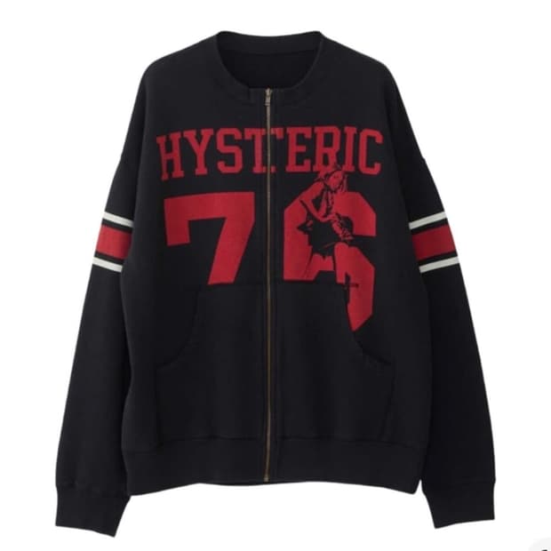 제니착용)히스테릭글래머 히스테릭76 오버사이즈 점퍼 블랙
