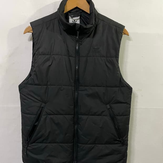 아디다스 파이어버드 조끼 패딩 자켓 블랙 L 사이즈