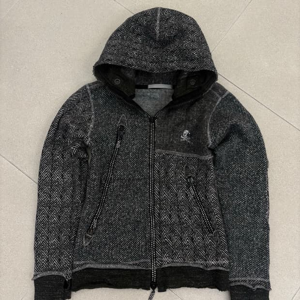 펑크 스컬 큐빅 투웨이 자켓