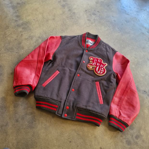 90's 빈티지 MY BOY 소가죽 스타디움 점퍼 M