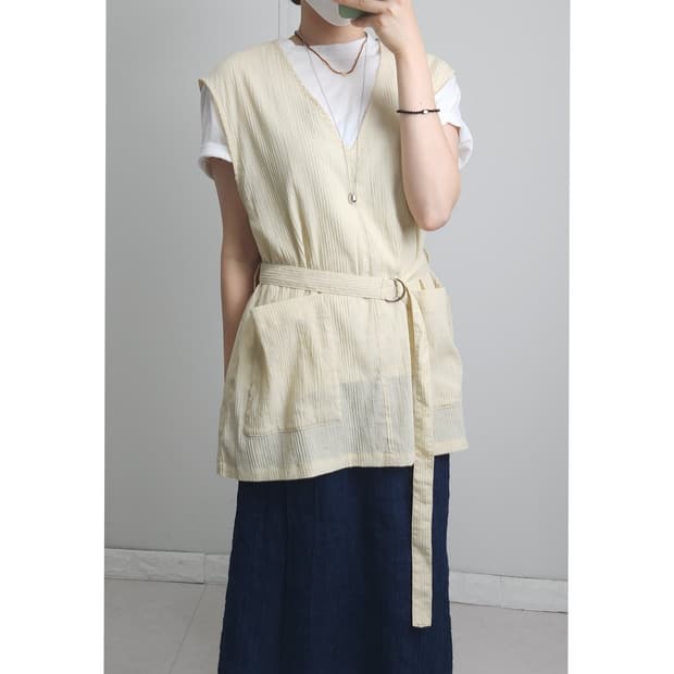 (W CLOSET)링클 롱 베스트