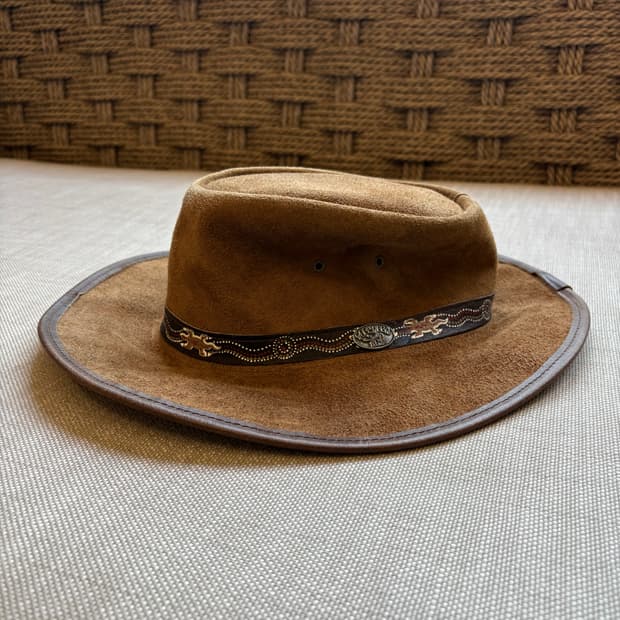 90s 오스트레일리아 TOBWABBA 스웨이드 레더 카우보이 햇