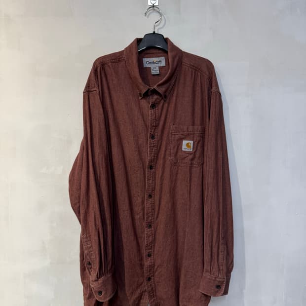 칼하트 레드브라운 긴팔셔츠
