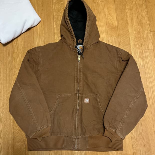 [XL] 칼하트 J130 샌드스톤 덕 액티브 후드 자켓 브라운