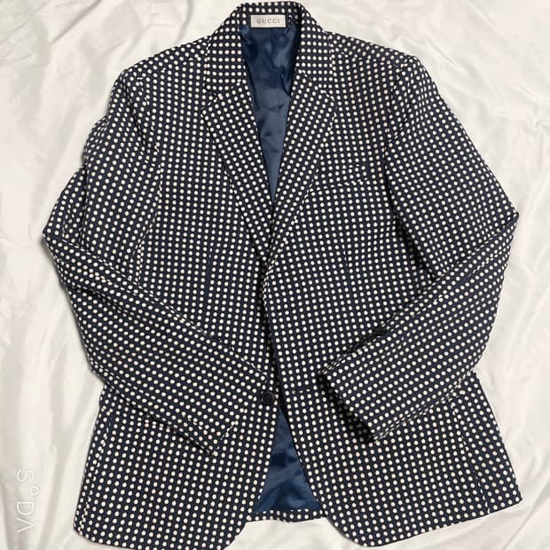 구찌 네이비 도트패턴 블레이저 자켓