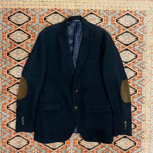 마시모두띠 네이비 엘보패치 면 블레이저 EUR50