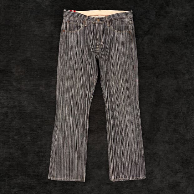 blue way 스트라이프 인디고 데님 팬츠