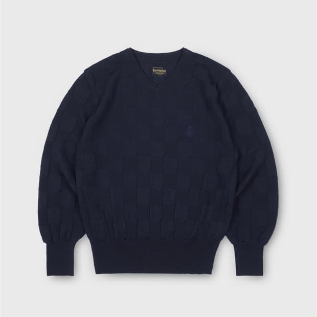 헤리티지플로스 브이넥 니트 (네이비)