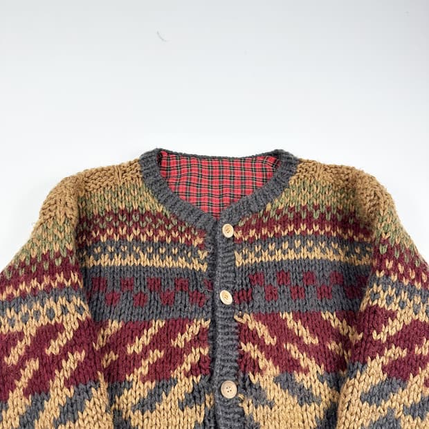 VTG 빈티지 재팬 헤비 코튼 니트 자켓 (M 여성추천)