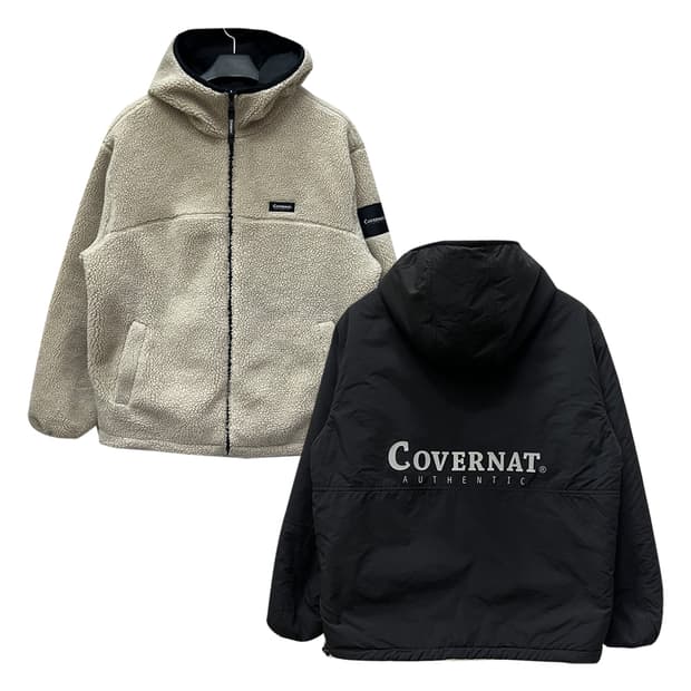 커버낫 리버시블 백로고 플리스 점퍼 자켓 L