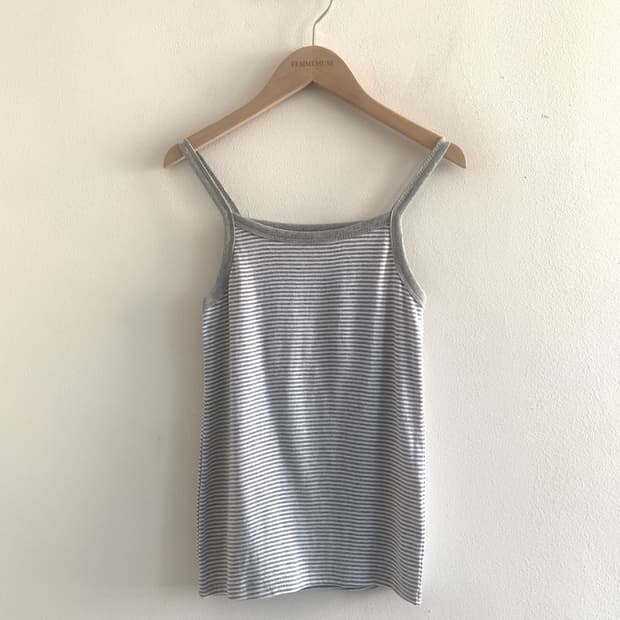 Stripe sleeveless top(grey)