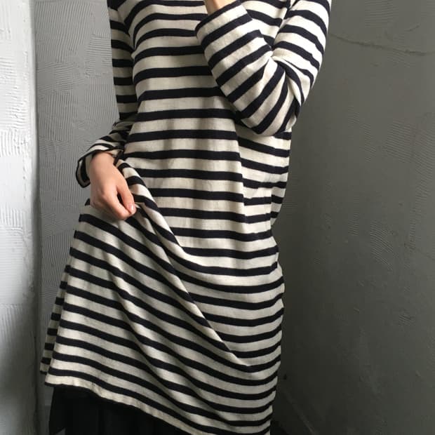 CDG tricot 꼼데가르송 트리콧 단가라 울 원피스 