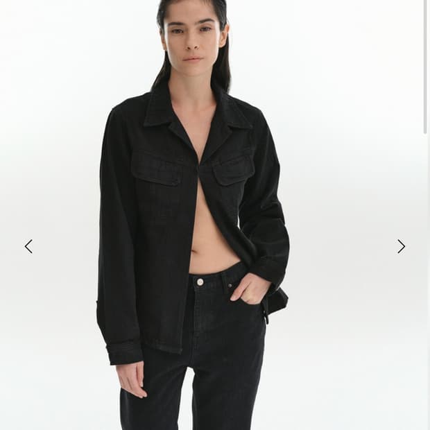 리포스 / COTTON DENIM SHIRT (BLACK)