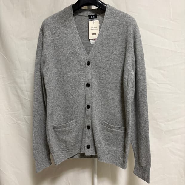 (새제품) 유니클로 램스울 가디건 / 그레이, M