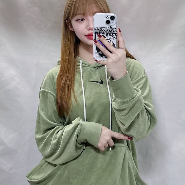 나이키 그린 미드스우시 테리 후드 