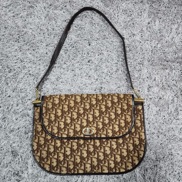 크리스찬디올 자카드 빈티지 숄더백