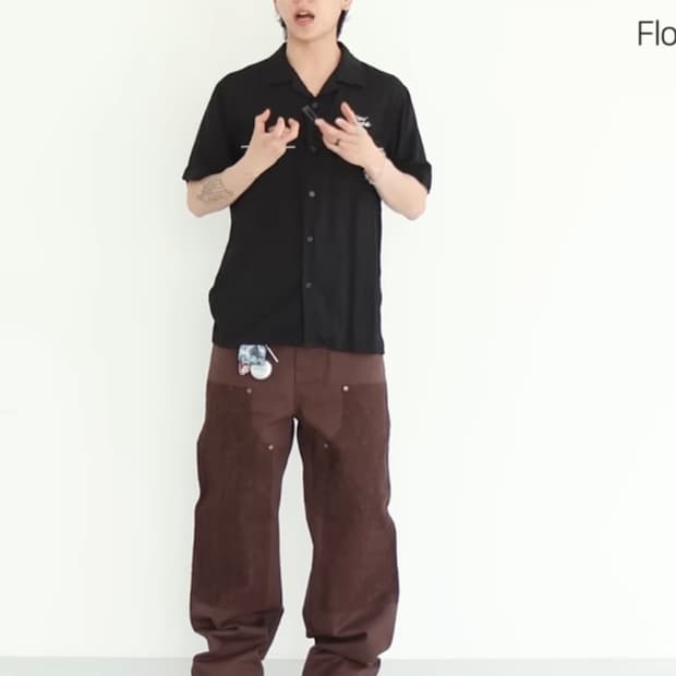 Kingarchive_Floral Carpenter Pants/brown
