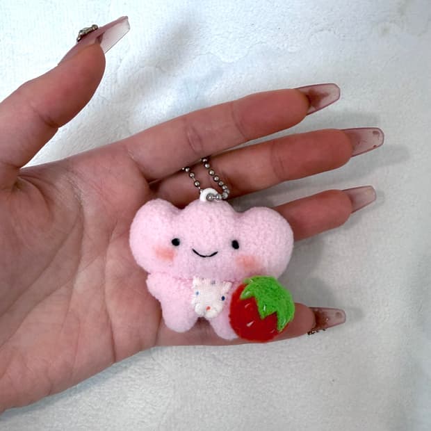 딸기 코게빵 미니 인형 키링