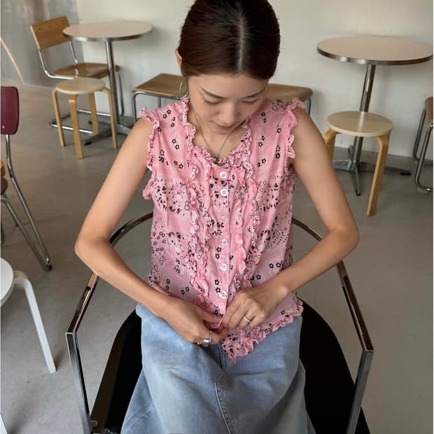 Kitai Bandana blouse - pink