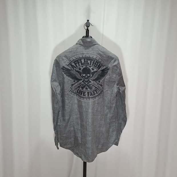 (택포) Affliction 해골윙 자수 어플릭션 셔츠 B530