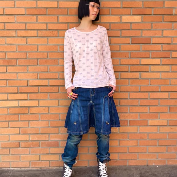 Cat see-through pink long sleeve