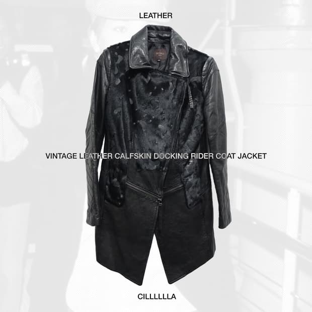 [55] LEATHER  빈티지 레더 송치 도킹 라이더 코트 자켓