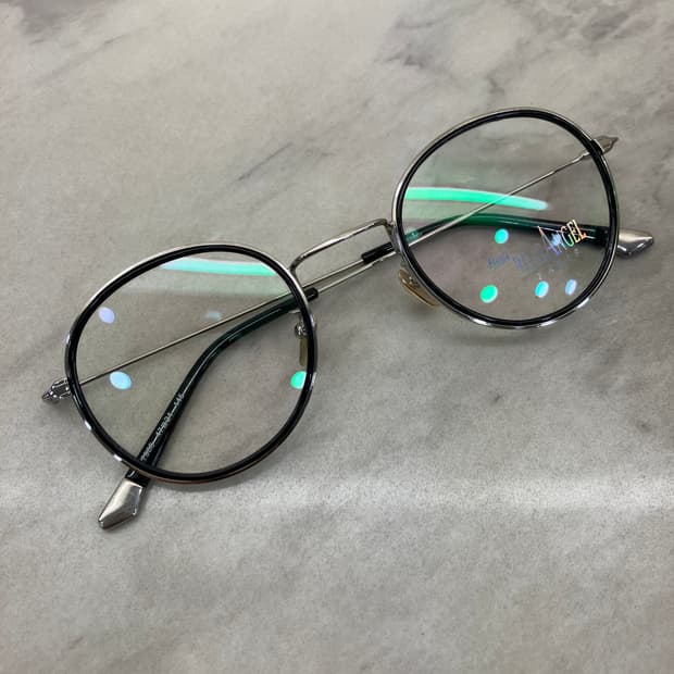 블루엔젤 Blueangel 실버 블랙 솔텍스 라운드 메탈테 안경