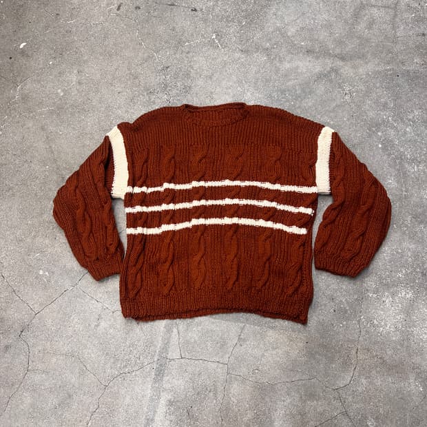 핸드메이드 빈티지 케이블 니트 