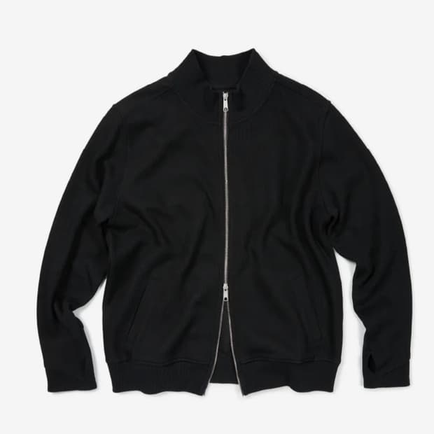 Etce PANNEL KNIT ZIP UP (BLACK)