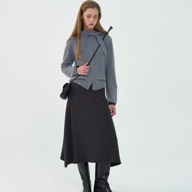 리본빛 린 드레스 차콜