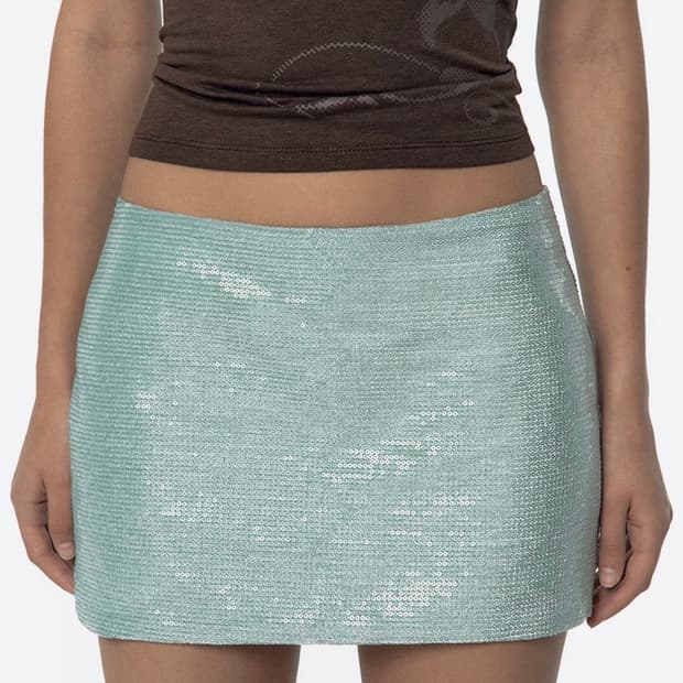 카시코 Spangle Mini Skirt Mint