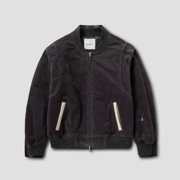 넌블랭크 벨벳 집업 블루종 grey m사이즈