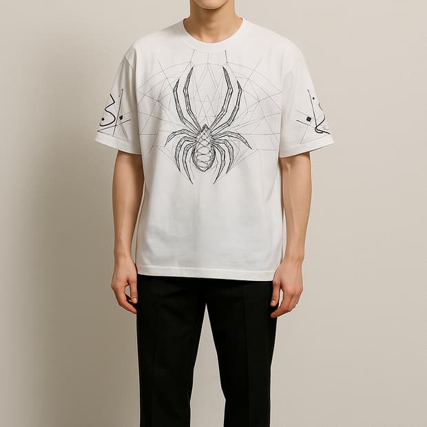 스파이더. 남자 빅거미그래픽 반팔 티셔츠_XL