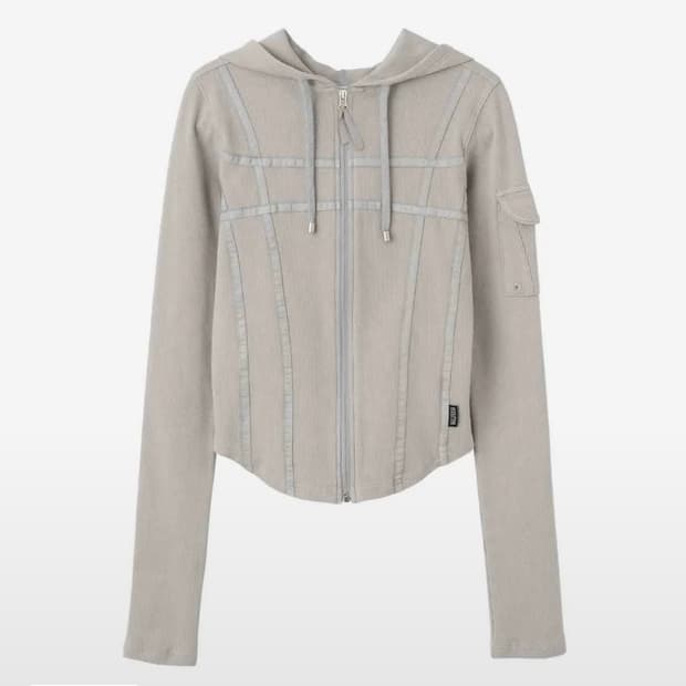 스컬프터 워시드 본디지 후드집업 그레이