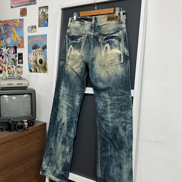 Evisu 에비수 타이다이 워싱 데님 팬츠