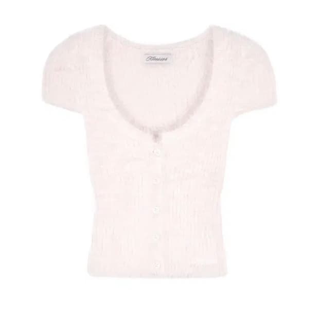 클리시어 코튼캔디 퍼 가디건