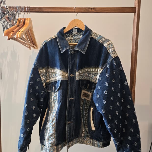 mon wicked 패치워크 데님 자켓
