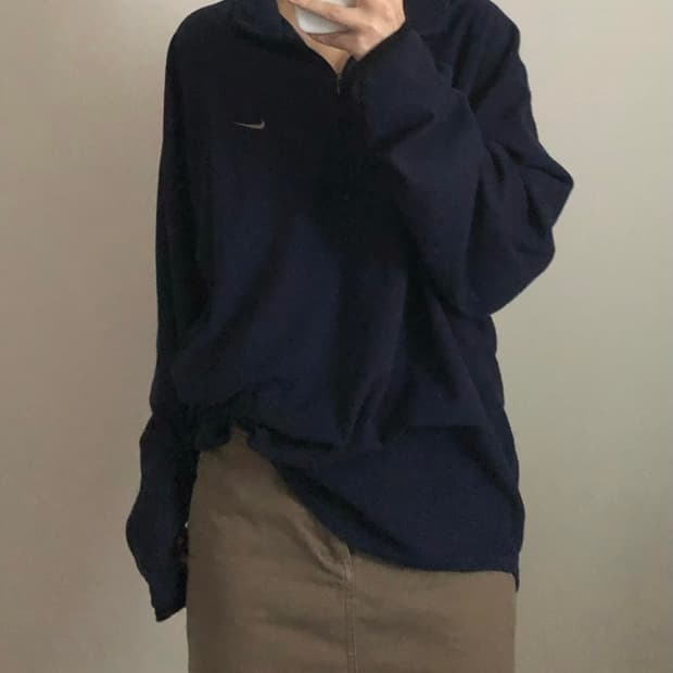 나이키 반집업 플리스 맨투맨